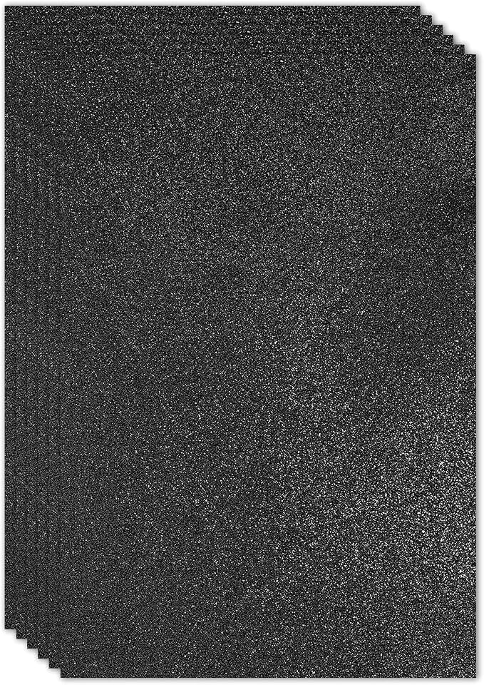 PATIKIL 2mm Thick Non Adhesive Glitter Foam Sheet 16x24inch Black, EVA Shiny by PATIKIL
