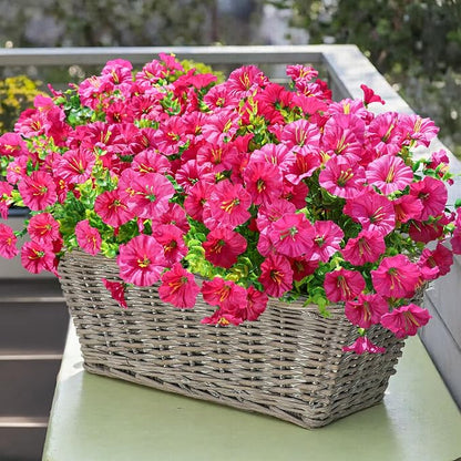 Artificial Flowers Fake Plants for Outdoors Decoration, 12 Bundles Silk Morning - Image 2