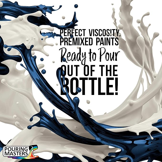Pouring Masters Dark Sapphire Blue Metallic Pearl Ready to Pour Acrylic Pouring - Image 2