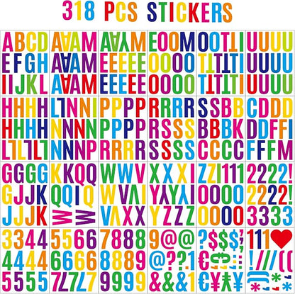318Pcs 2inch Vinyl Letter & Numbers Stickers, Large Stick on Alphabet - Image 2