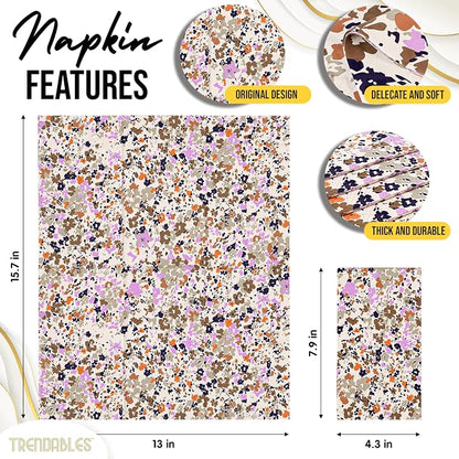 Trendables Floral Napkins for decoupage 100 Pcs 3 Ply floral paper napkins - Image 2