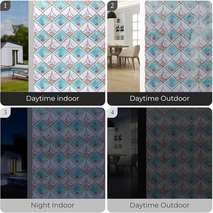 3D Stained Glass Window Film, Decorative Window Privacy Film - Image 6