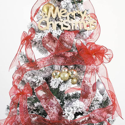 MEEDEE Red Gold Wired Ribbon - Image 6