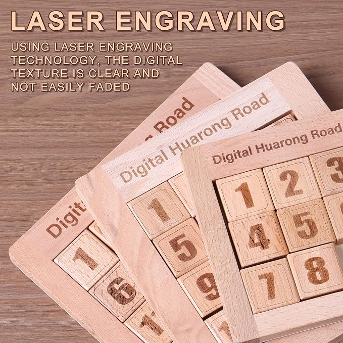 Wooden Number Sliding Puzzle，Brain Teasers Toy Tangram Slide Puzzle - Image 5