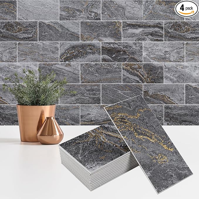 4 Pieces Peel and Stick Backsplash by StyloVue