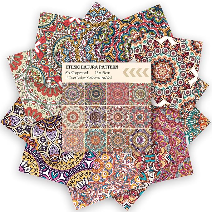 24 Sheets 12 Designs Scrapbook Paper Pad, Scrapbooking DIY Decorative - Image 2