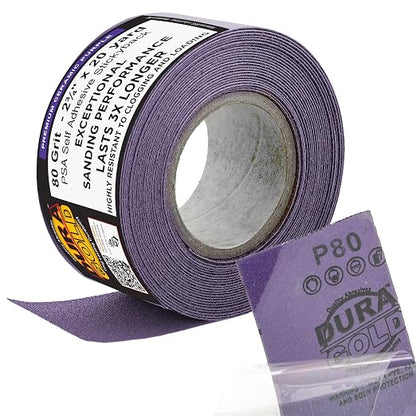 Dura-Gold Premium 80 Grit PSA Purple Film Ceramic Longboard Sandpaper, 2-3/4" by Dura-Gold