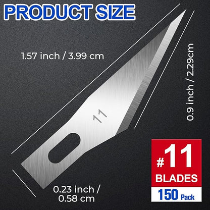 DIYSELF 150 PCS Exacto Knife Blades 11, Sharp Hobby Knife Blades, High Carbon - Image 2
