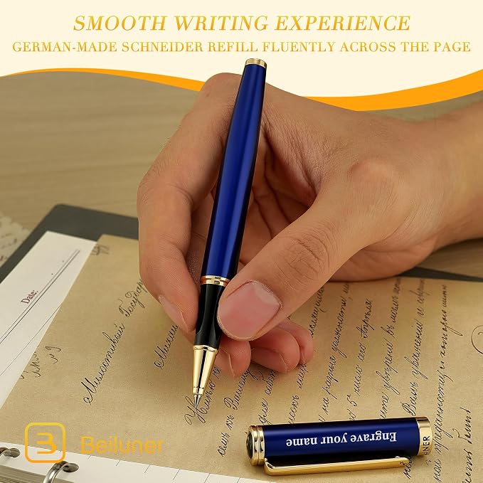 BEILUNER Blue Personalized Pen, Stunning Luxury Lacquer - Image 7