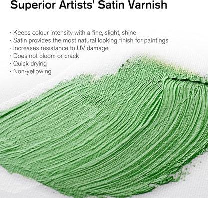 Winsor & Newton Professional Artists' Satin Varnish, 250ml Bottle - Image 2