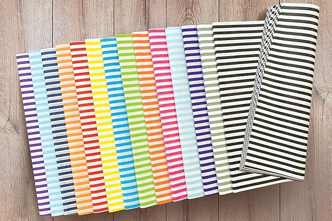 Flexicore Packaging Black Pin Stripe Print Gift Wrap Tissue Paper Size: 15 Inch - Image 2