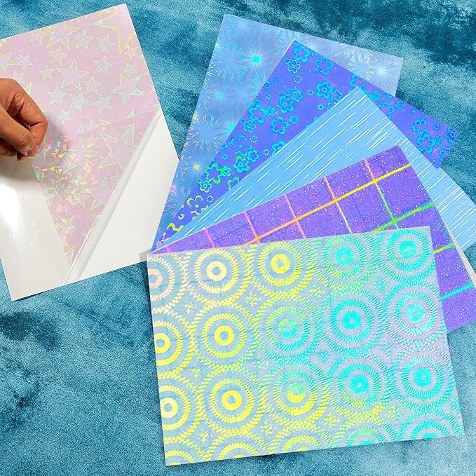 36 Sheets Holographic Sticker Paper Clear A4 Vinyl Sticker Paper Self Adhesive - Image 7