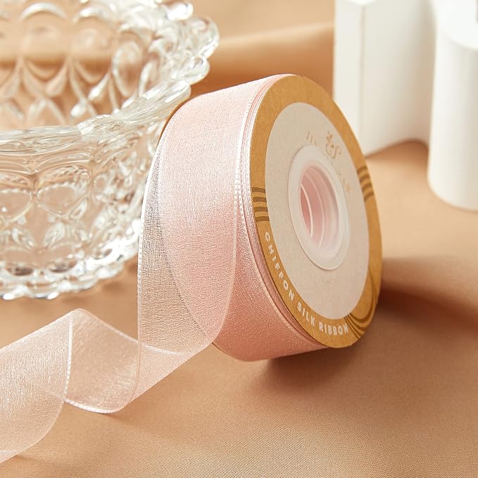 1 Inch Wide Sheer Chiffon Ribbon - Image 3