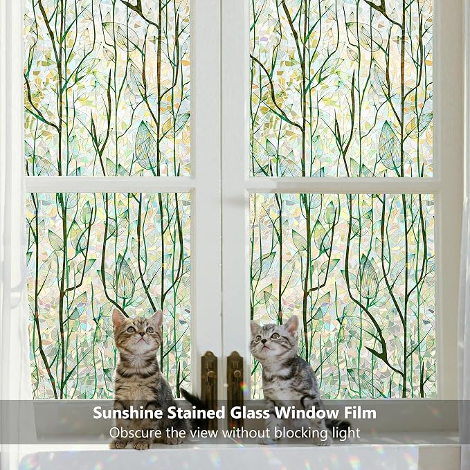 Finnez Window Privacy Film Window Film 3D No Glue Glass Sticker - Image 2