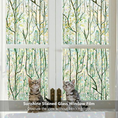 Finnez Window Privacy Film Window Film 3D No Glue Glass Sticker - Image 2