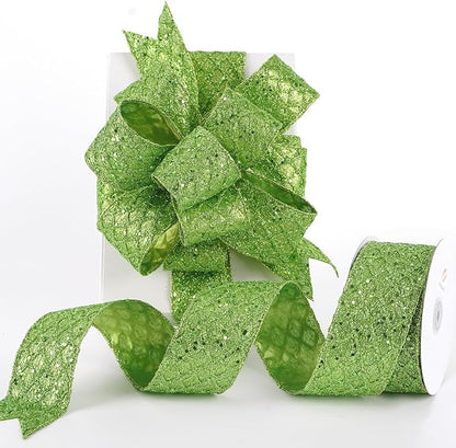 HUIHUANG Lime Green Wired Ribbon by HUIHUANG
