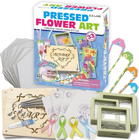 Creative Flower Press Kit for Kids, FunKidz 9 Layers Wooden Pressed Flowers by FUNKIDZ