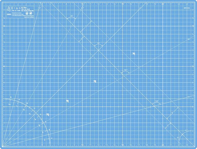 Elan Cutting Mat A2 Blue, Self Healing Cutting Mat 18x24 Inch, 5-Ply Craft by Elan