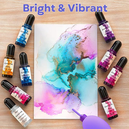 CHEAPART Alcohol Ink Set 24 Vibrant Colors Resin Dye High Concentrated Fast - Image 5