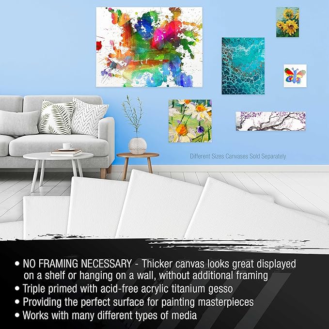 U.S. Art Supply Square Stretched Canvas - Image 4