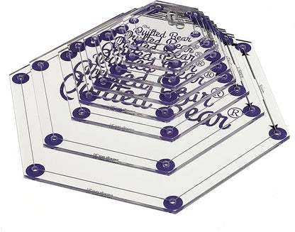 The Quilted Bear Hexagon Quilting Templates – 8 Clear Non-Slip Acrylic Quilt by TheQuiltedBearsProducts