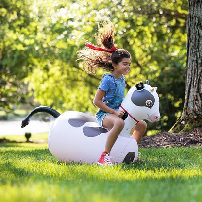 Hearthsong Hop N Go Inflatable Bouncy Cow Riding, Hopping Toys - Image 2