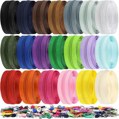 DOITEM 44.4 Yards/ 40 m 20 Pieces Assorted Colors #5 Nylon Coil Zippers by DOITEM