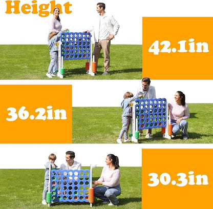 SDADI Height-Adjustable Giant 4-in-a-Row Game, 2-in-1 Jumbo 4-to-Score & Ring - Image 4