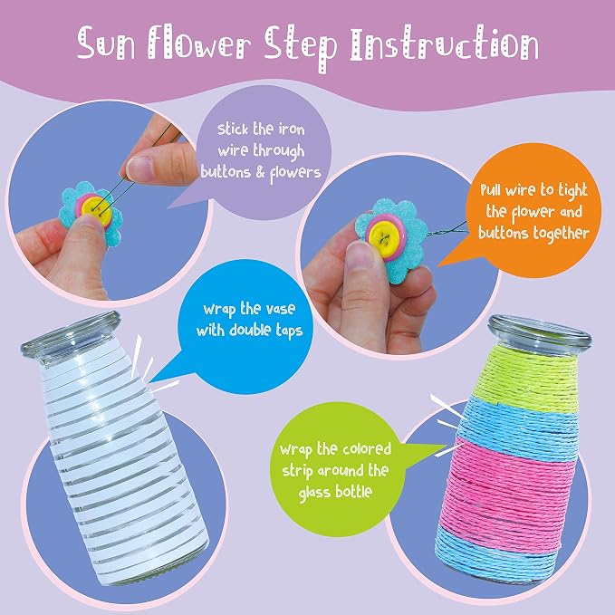SpriteGru Flower Craft Kit for Kids, Make Your Own Flower Bouquet - Image 3