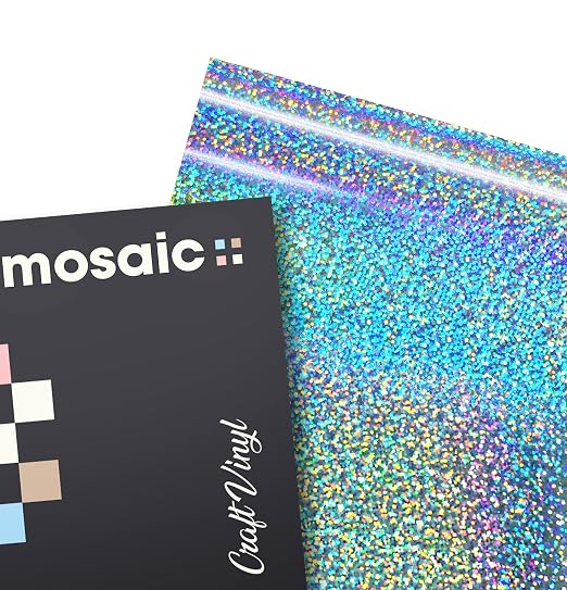 VViViD Mosaic+ Silver Holographic Glitter 1ft x 5ft Crafting Vinyl Crinkle-Free - Image 3