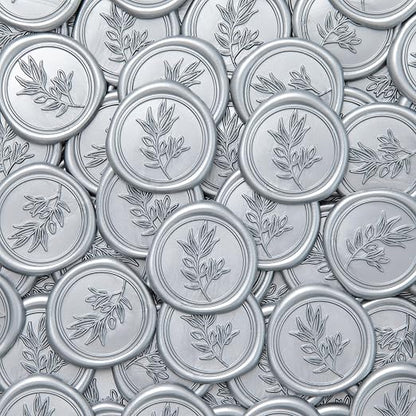 PONATIA Silver Wax Seal Stickers -50pcs Eucalyptus Self- Adhesive Wedding Seal - Image 3