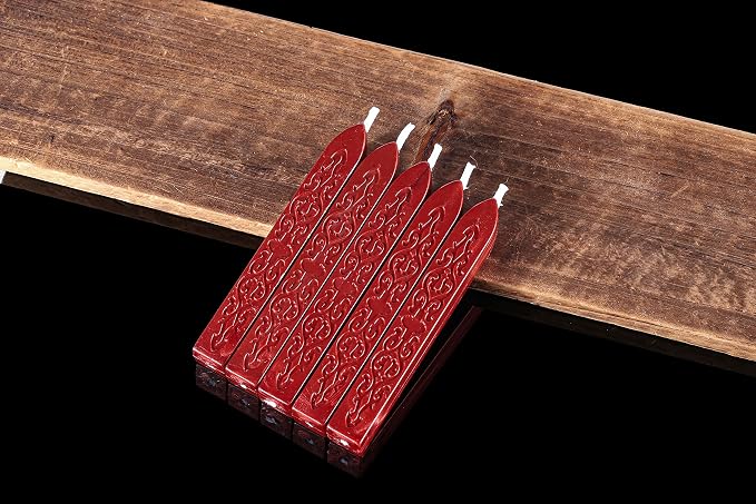 Yoption 5Pcs Sealing Wax Sticks, Vintage Totem Fire Manuscript Flashing Wine - Image 5