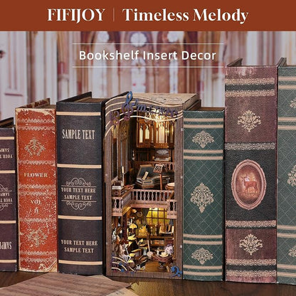 Book Nook Kit Music, DIY Miniature House Kit Book Nook, 3D Wooden Puzzle - Image 8