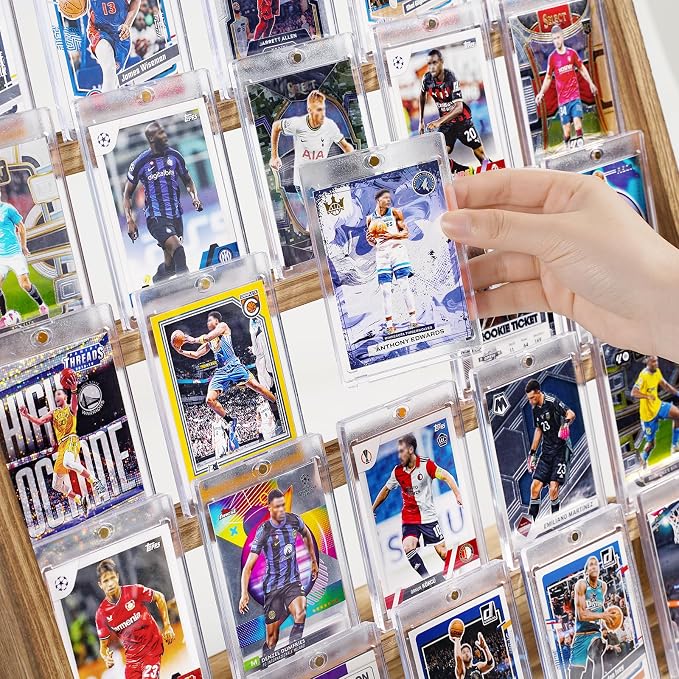 Emfogo Trading Card Display Stand, 5 Tier Sports Graded Card Display, Wooden - Image 3