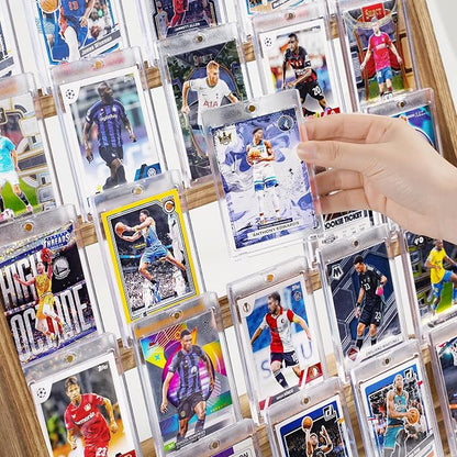 Emfogo Trading Card Display Stand, 5 Tier Sports Graded Card Display, Wooden - Image 3