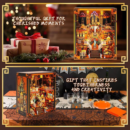 Book Nook Kit - DIY Miniature World Library Booknook - 3D Wooden Puzzle - - Image 6