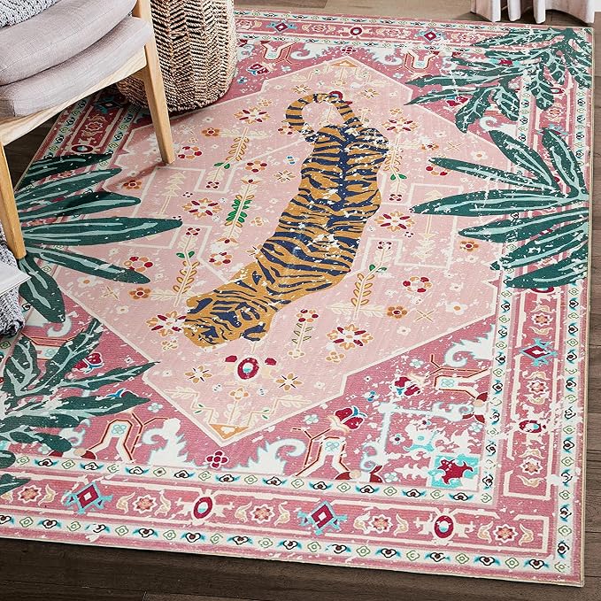 Washable Hippie Rugs Boho Vintage Tropical Jungle 4x6 Area Rugs Accent Oriental by Aldopein
