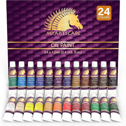 MyArtscape Oil Paint Set - 12ml x 24 Tubes - Lightfast - Heavy Body - Oil-based by MyArtscape