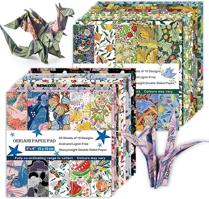 Origami Paper Kit 100 Sheets 6 Inch Square Double Sided Color 20 Vivid Colors by Bestartsuppliesforyou
