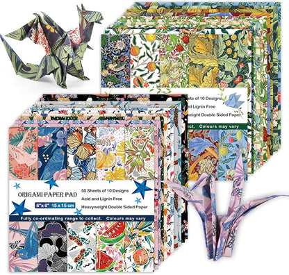 Origami Paper Kit 100 Sheets 6 Inch Square Double Sided Color 20 Vivid Colors by Bestartsuppliesforyou