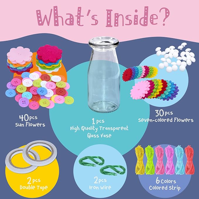 SpriteGru Flower Craft Kit for Kids, Make Your Own Flower Bouquet - Image 2