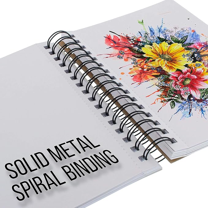 U.S. Art Supply 5.5"x8.5" Mixed Media Sketchbook, 2 Pack, 98 lb - Image 4