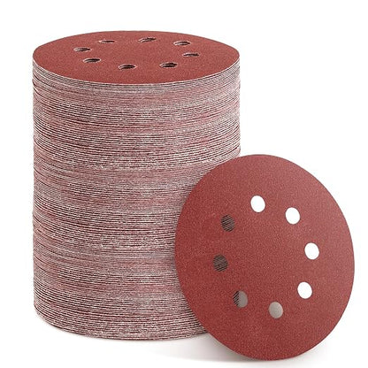 150pcs Sanding Discs Set, 5-Inch 8-Hole Sandpaper, Including 60, 600 Grit by YEHBS