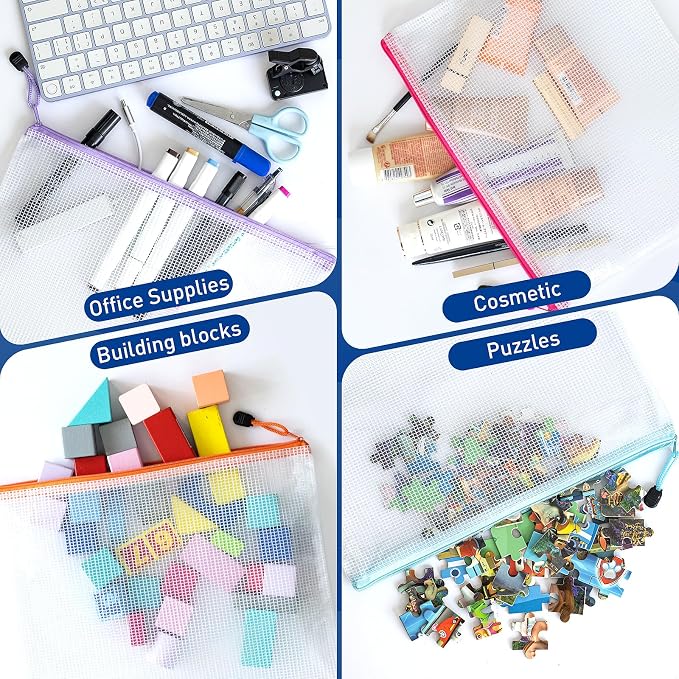 10pcs Mesh Zipper Pouch Bags, 10 Sizes Zipper Bags - Image 6