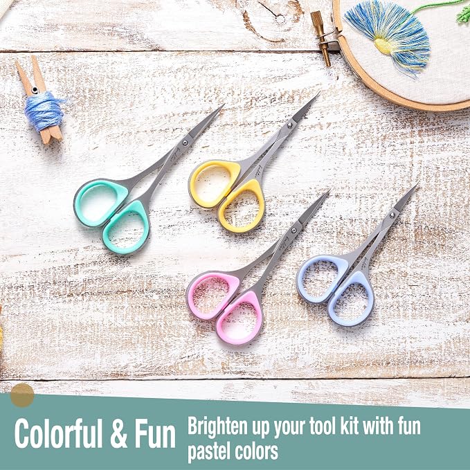 Beaditive Sewing and Embroidery Scissors Set Curved and Straight, - Image 7