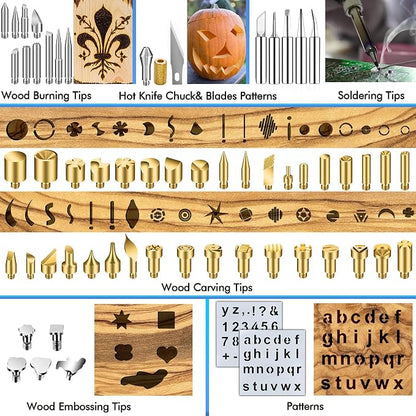 137PCS Wood burning Kit, DIY Creative Tool Set Soldering Woodburning Pen - Image 4