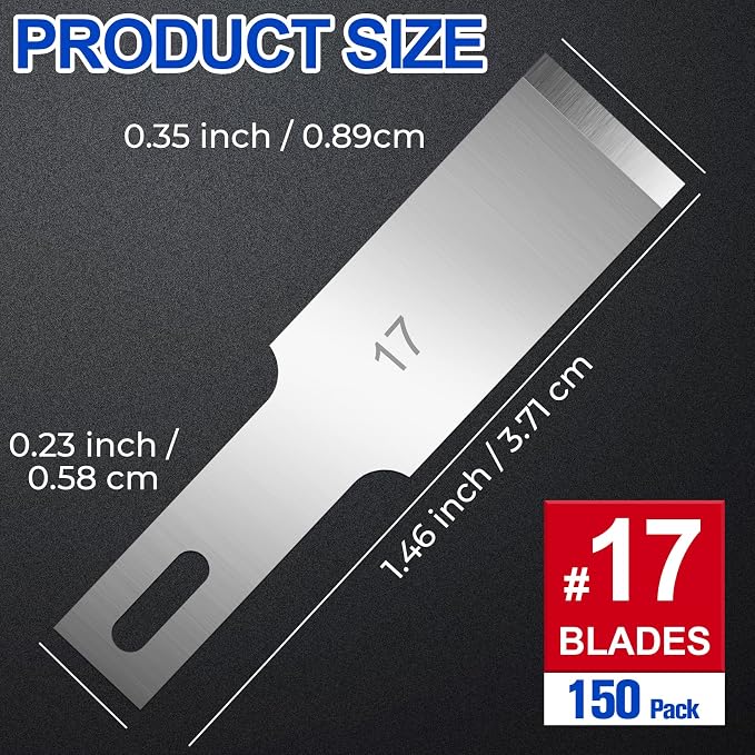 DIYSELF 150-Piece Hobby Craft Knife Blades, #17 Exacto Knife Blades, Hobby - Image 3