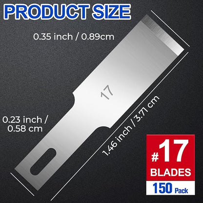 DIYSELF 150-Piece Hobby Craft Knife Blades, #17 Exacto Knife Blades, Hobby - Image 3