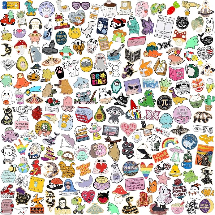 20/40/50 PCS Cute Enamel Backpack Pins, Funny Enamel Pins Bulk Set Cool Button by SINCCO