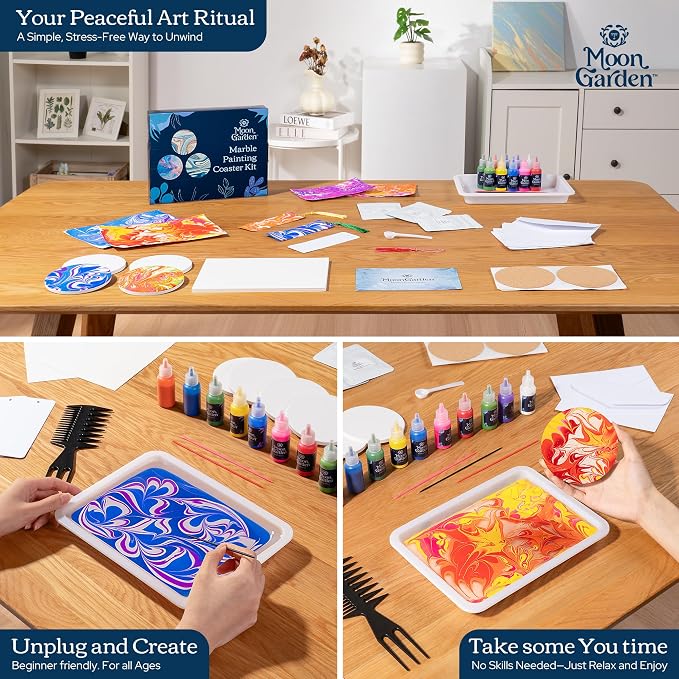 MoonGarden Marble Painting Coaster kit - Image 5